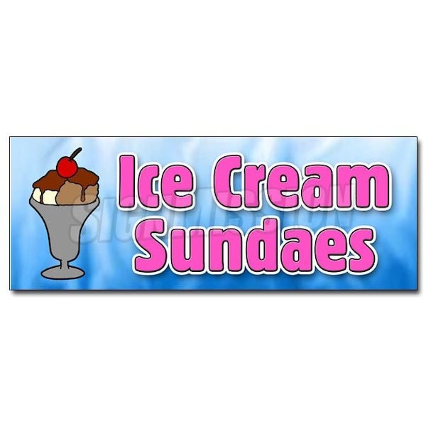 Signmission ICE CREAM SUNDAES DECAL sticker cones float banana split egg cream waffle, D-12 Ice Cream Sundaes D-12 Ice Cream Sundaes - main